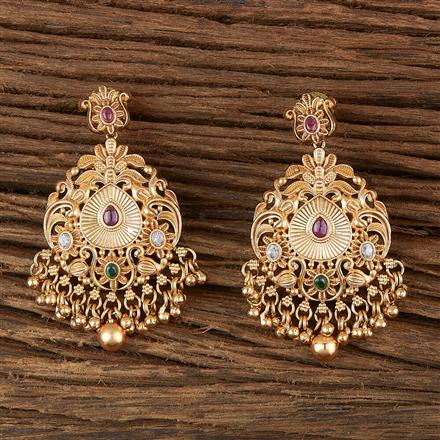Antique Classic Earring With Matte Gold Plating