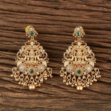 Antique Temple Earring With Matte Gold Plating