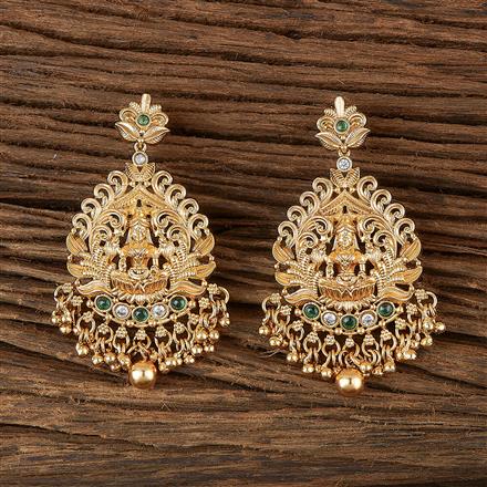 Antique South Indian Earring With Matte Gold Plating