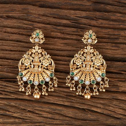 Antique Temple Earring With Matte Gold Plating