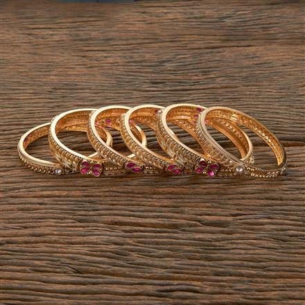 Antique Classic Bangles With Matte Gold Plating