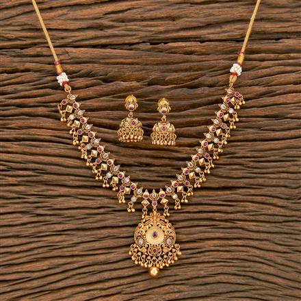Antique Classic Necklace With Matte Gold Plating
