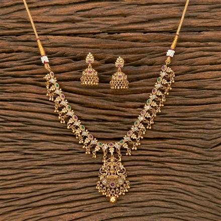 Antique Classic Necklace With Matte Gold Plating