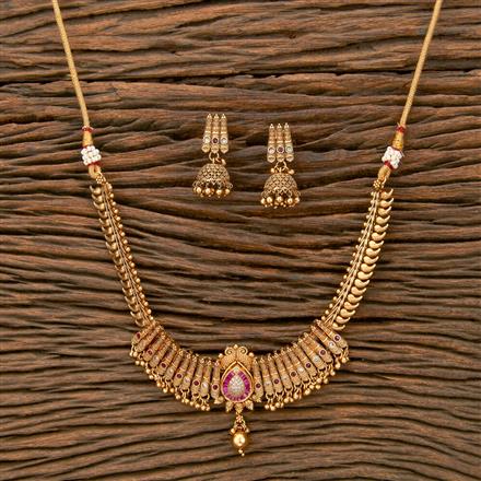 Antique Classic Necklace With Matte Gold Plating
