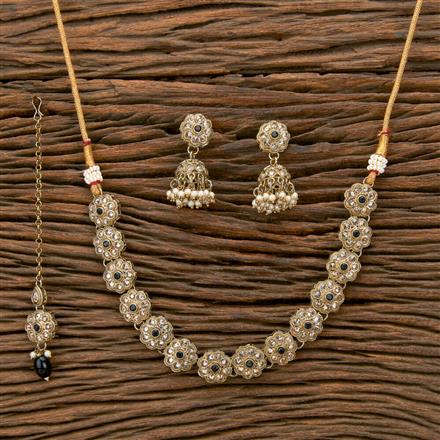 Antique Classic Necklace With Mehndi Plating