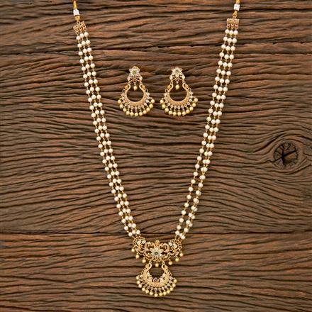 Antique Mala Pendant Set With Gold Plating