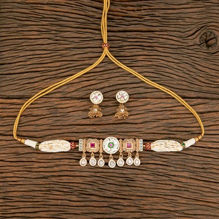 Antique Choker With Matte Gold Plating