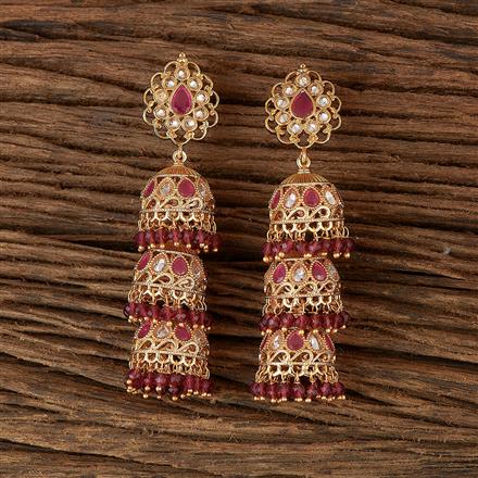 Antique Triple Jhumki With Gold Plating