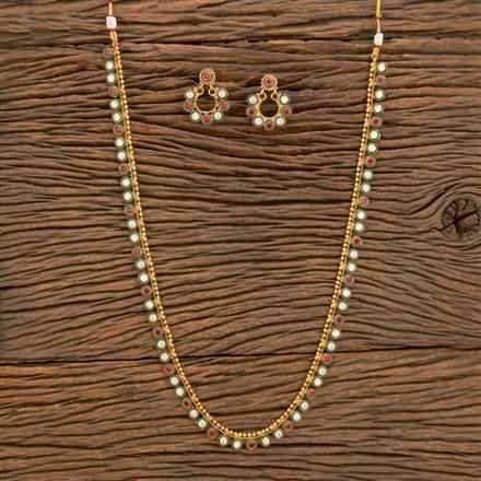 Antique Long Necklace With Gold Plating