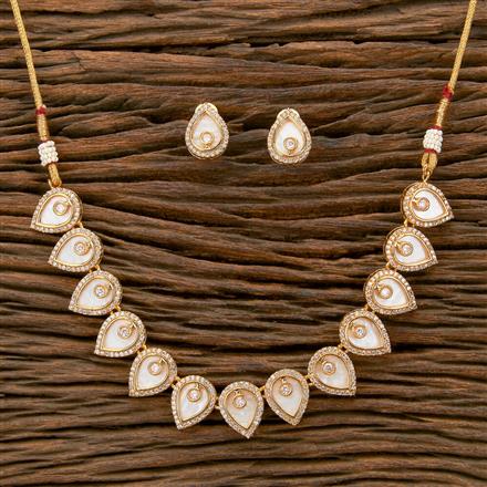 Buy Antique Mother Of Pearl Necklace With Gold Plating 220143