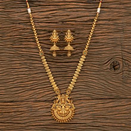 Antique Temple Necklace With Matte Gold Plating