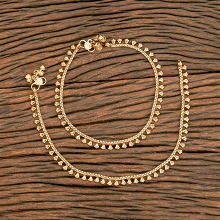 Antique Plain Matte Gold Payal With Matte Gold Plating