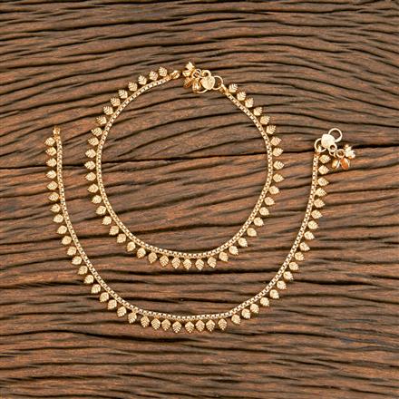 Antique Plain Matte Gold Payal With Matte Gold Plating