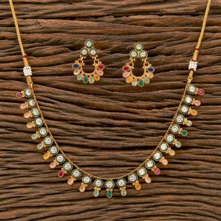 Antique Meenakari Necklace With Gold Plating