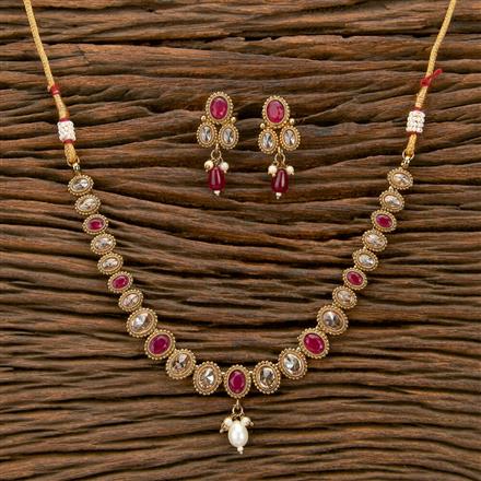Antique Delicate Necklace With Mehndi Plating