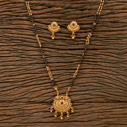 Antique Classic Mangalsutra With Matte Gold Plating