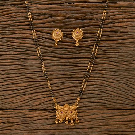 Antique Classic Mangalsutra With Matte Gold Plating