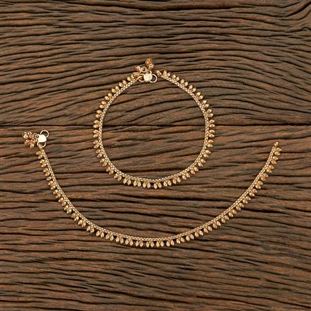 Antique Plain Matte Gold Payal With Matte Gold Plating