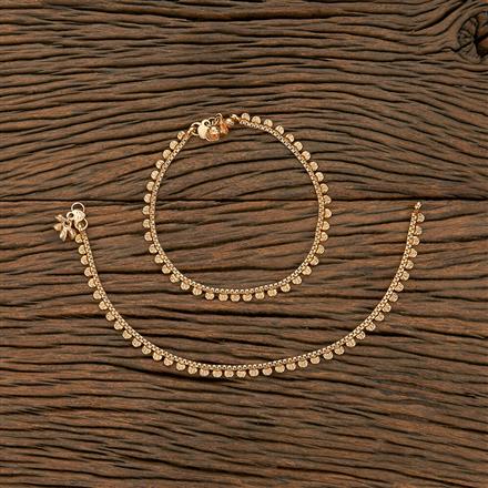 Antique Plain Matte Gold Payal With Matte Gold Plating