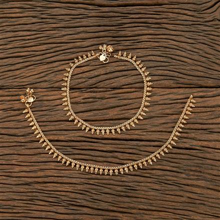 Antique Plain Matte Gold Payal With Matte Gold Plating