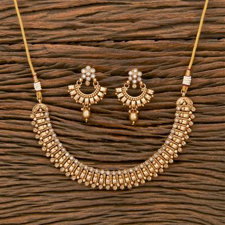 Antique Classic Necklace With Matte Gold Plating