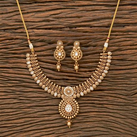 Antique Classic Necklace With Matte Gold Plating