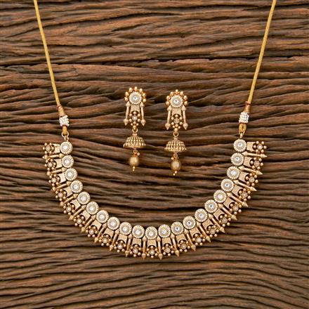 Antique Classic Necklace With Matte Gold Plating