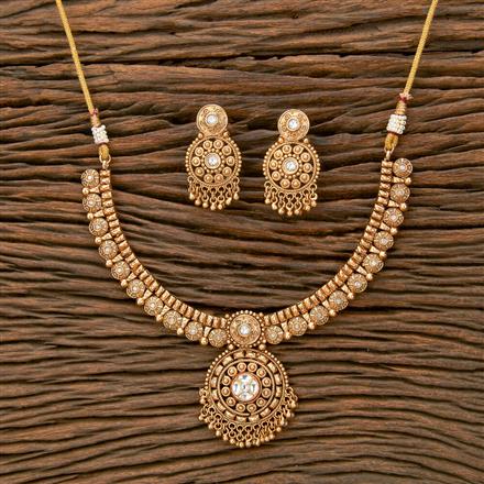 Antique Classic Necklace With Matte Gold Plating