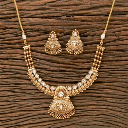 Antique Classic Necklace With Matte Gold Plating