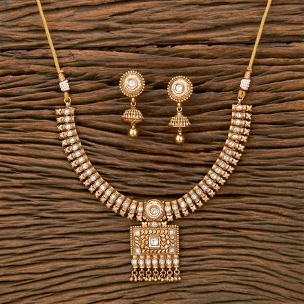 Antique Classic Necklace With Matte Gold Plating
