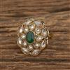 Antique Reverse Ad Stone Ring With Mehndi Plating