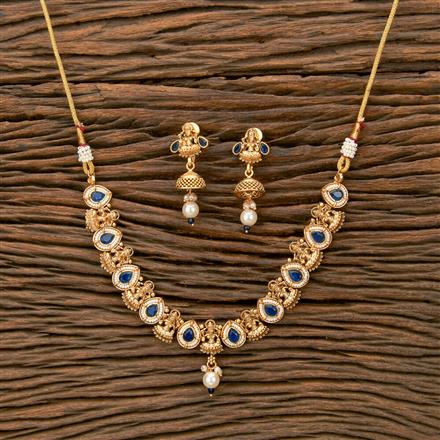 Antique Temple Necklace With Matte Gold Plating