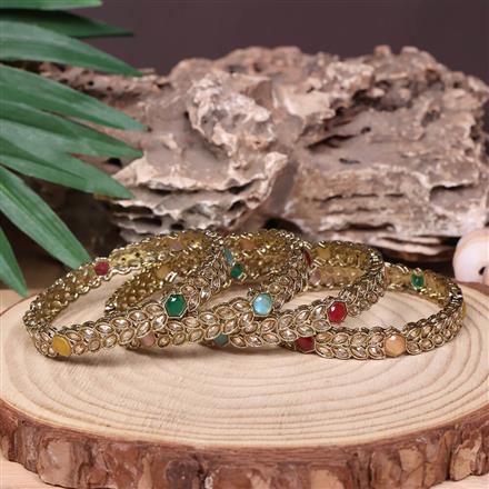 Antique Classic Bangles With Mehndi Plating