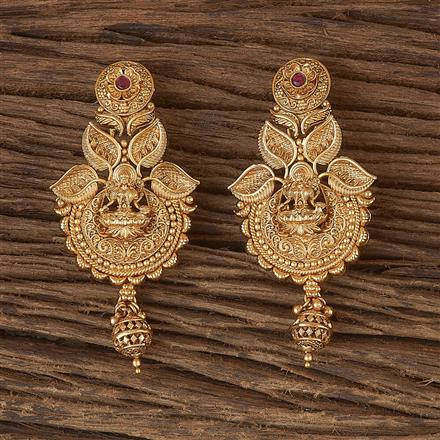 Antique Temple Earring With Matte Gold Plating