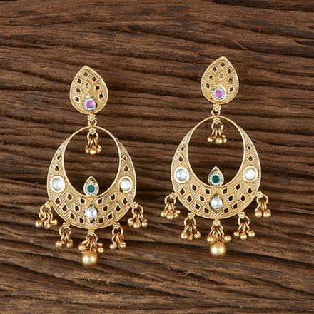 Antique Chand Earring With Matte Gold Plating