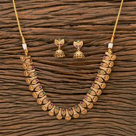 Antique Classic Necklace With Matte Gold Plating