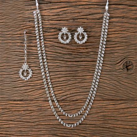Antique 2 Line Necklace With Rhodium Plating