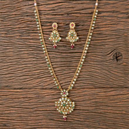 Antique Long Necklace With Gold Plating