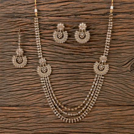 Antique Reverse Ad Stone Necklace With Mehndi Plating