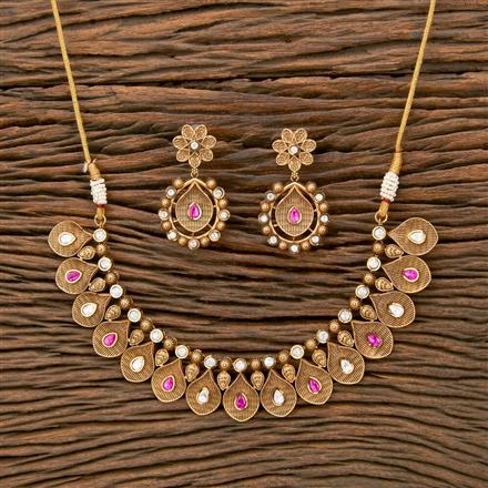 Antique Classic Necklace With Matte Gold Plating