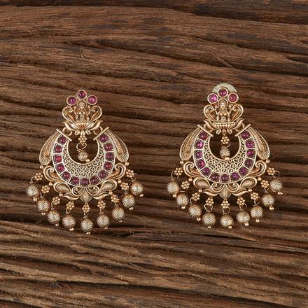 Antique Temple Earring With Matte Gold Plating
