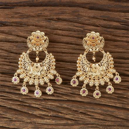 Antique Chand Earring With Matte Gold Plating