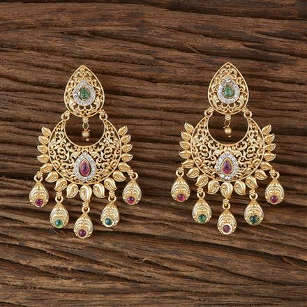 Antique Chand Earring With Matte Gold Plating