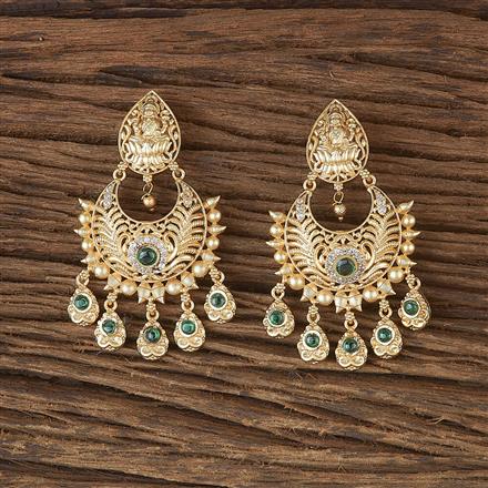 Antique Temple Earring With Matte Gold Plating
