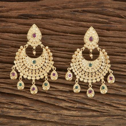 Antique Chand Earring With Matte Gold Plating