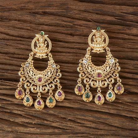 Antique Temple Earring With Matte Gold Plating