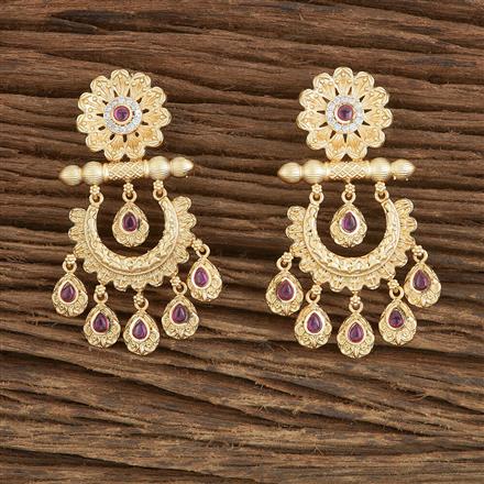 Antique Chand Earring With Matte Gold Plating