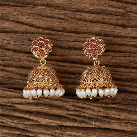 Antique Jhumki With Matte Gold Plating