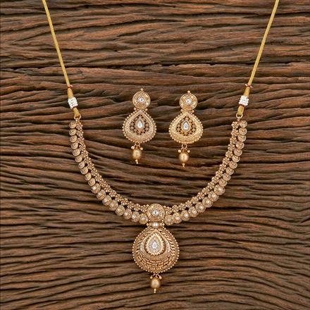 Antique Classic Necklace With Matte Gold Plating