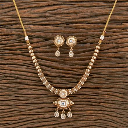 Antique Classic Necklace With Matte Gold Plating